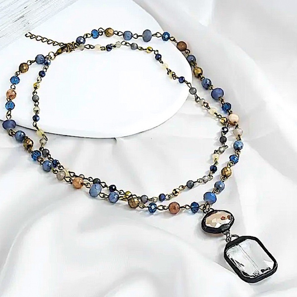 Bohemian Multilayer Beaded Necklace Tribal Necklace Boho
